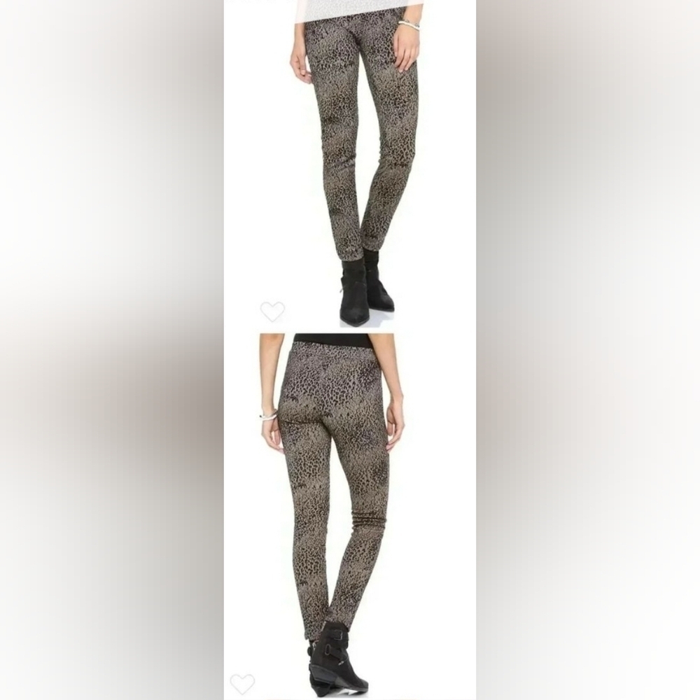Free People Leopard Print Skinny Legging Pants Size XS